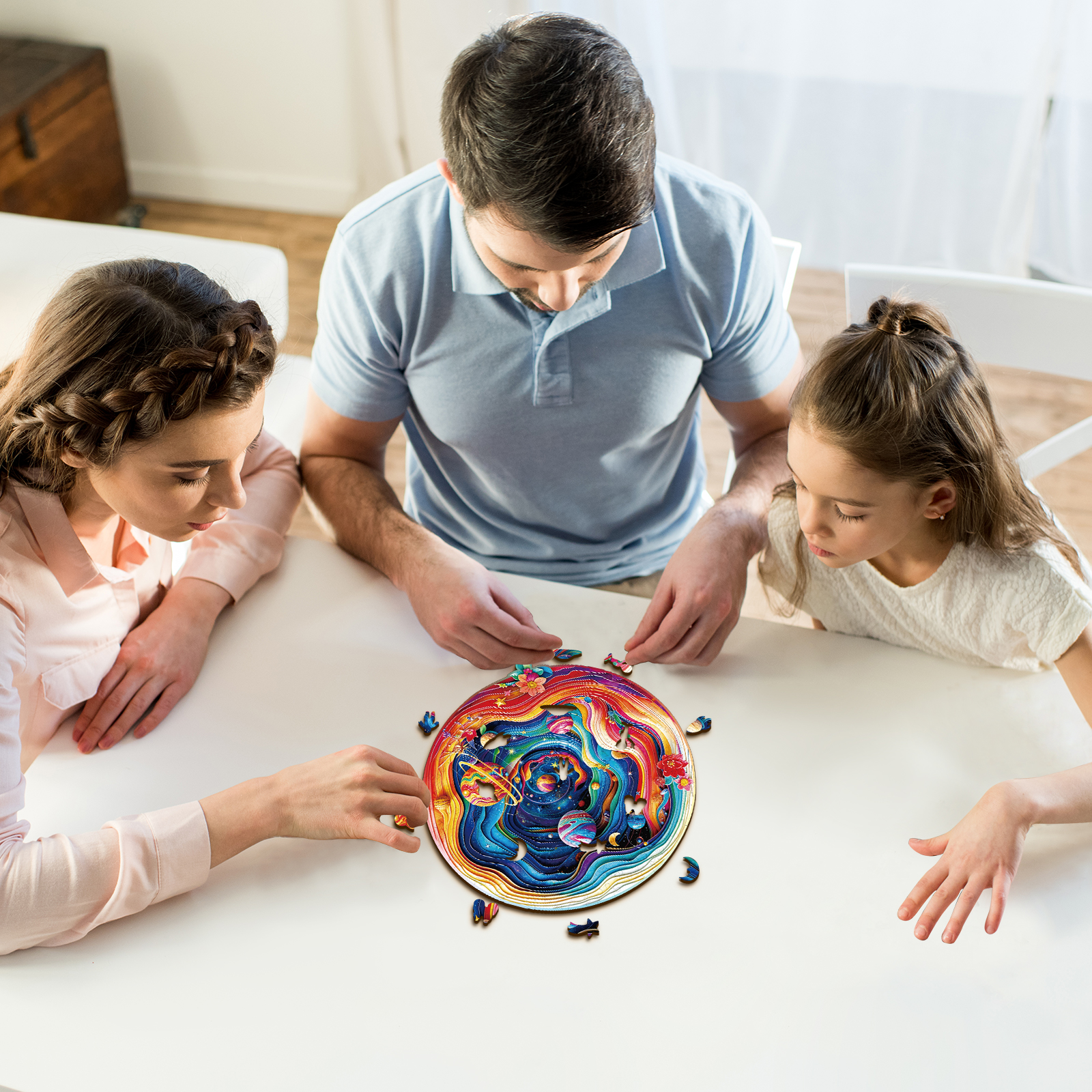 Wooden Jigsaw Puzzle – Colorful Universe - Image 6