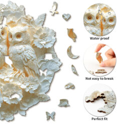 Alternative view of Wooden Jigsaw Puzzle – Couple Owl