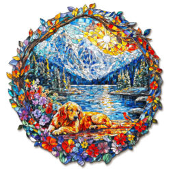 Wooden Jigsaw Puzzle – Dog and Snow Mountain