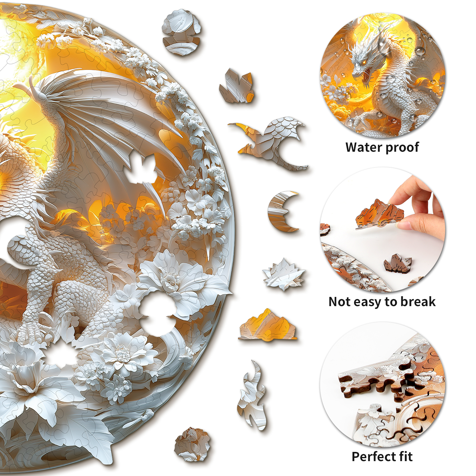 Wooden Jigsaw Puzzle – Fierce Dragon - Image 2