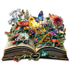 Wooden Jigsaw Puzzle – Flowers on the Book