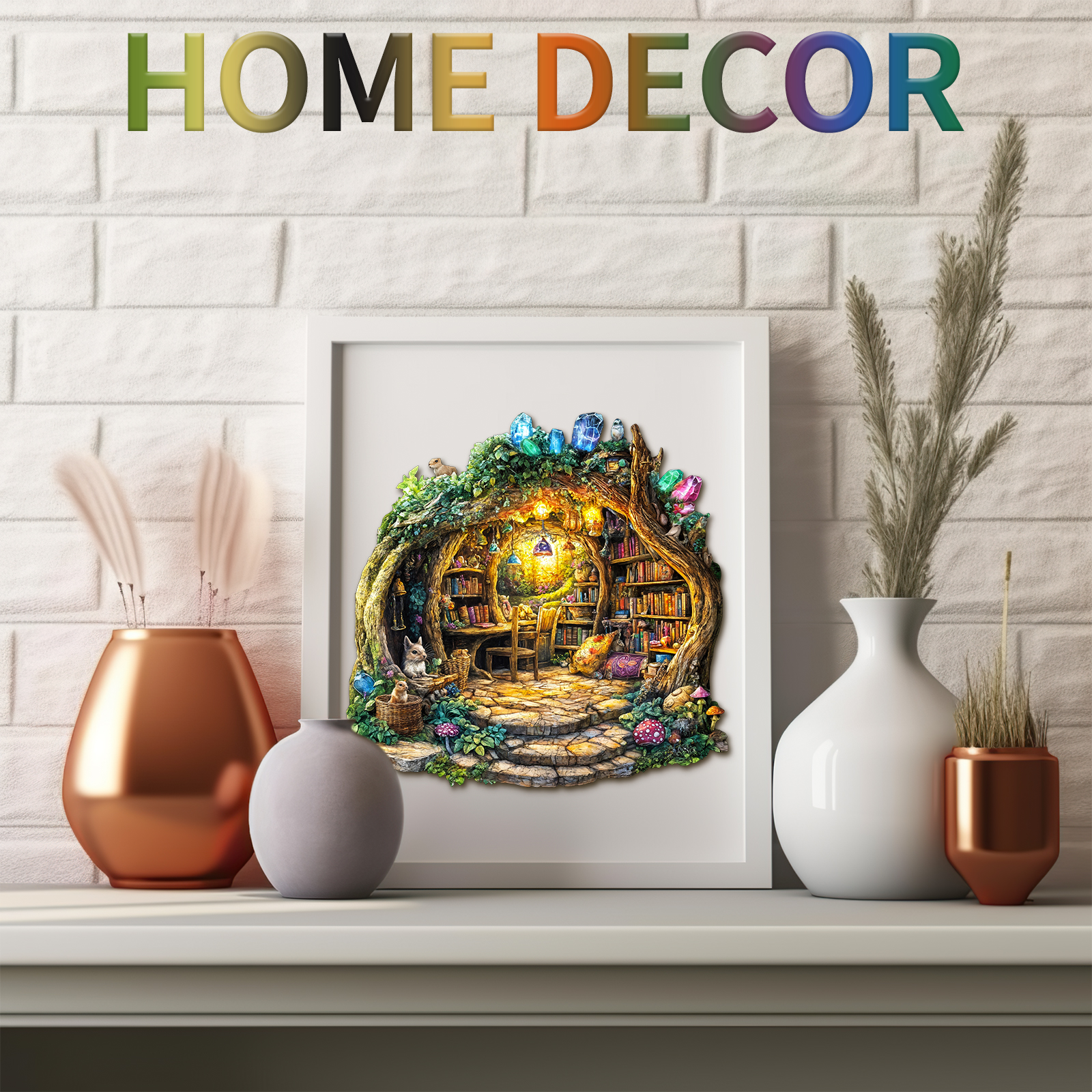 Wooden Jigsaw Puzzle –Forest Mushroom House - Image 7