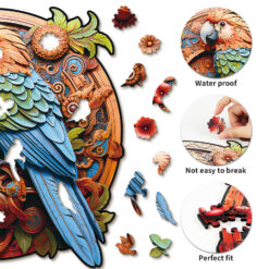 Alternative view of Wooden Jigsaw Puzzle –  Gear Parrot