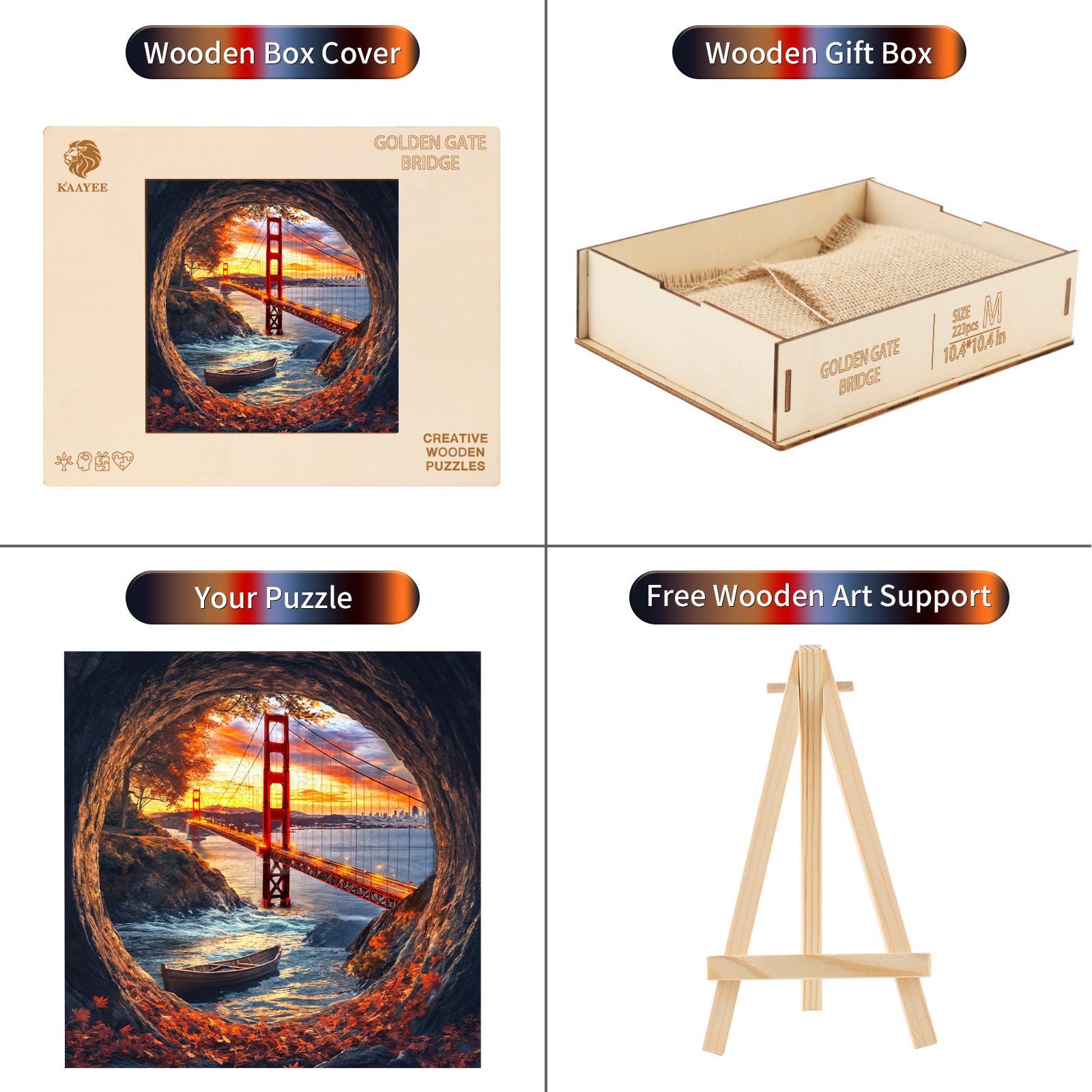 Wooden Jigsaw Puzzle – Golden Gate Bridge - Image 3