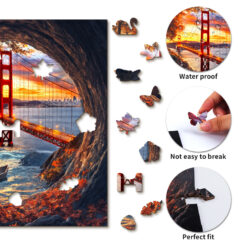 Alternative view of Wooden Jigsaw Puzzle – Golden Gate Bridge