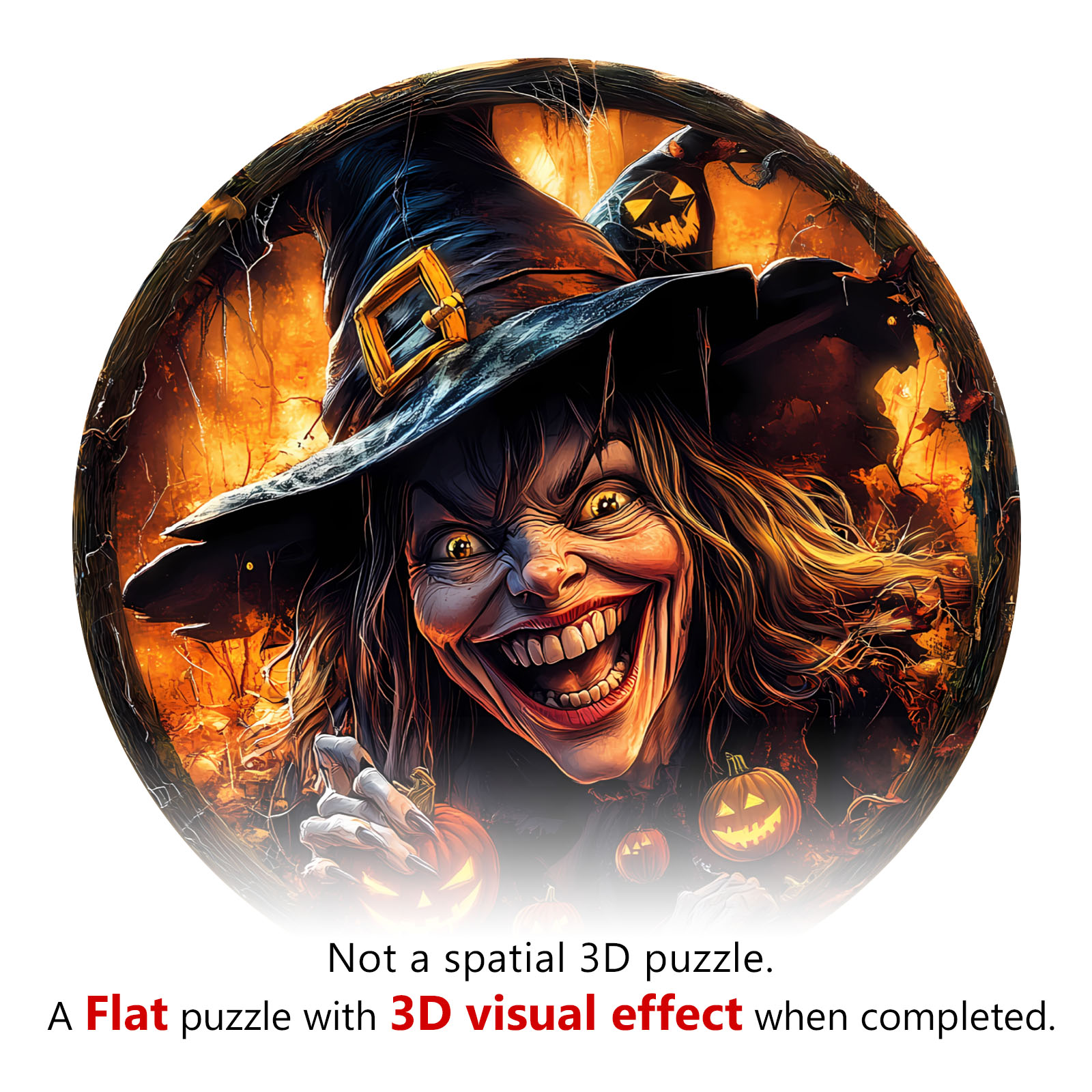 Wooden Jigsaw Puzzle – Halloween witch - Image 3