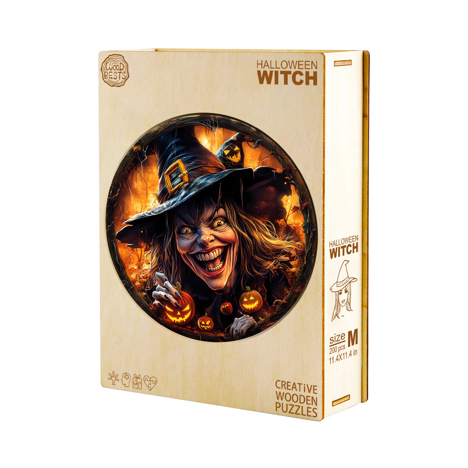 Wooden Jigsaw Puzzle – Halloween witch - Image 4