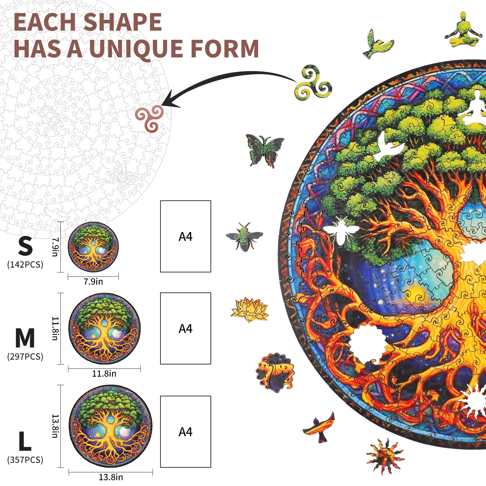 Wooden Jigsaw Puzzle – Lush Tree of Life - Image 5