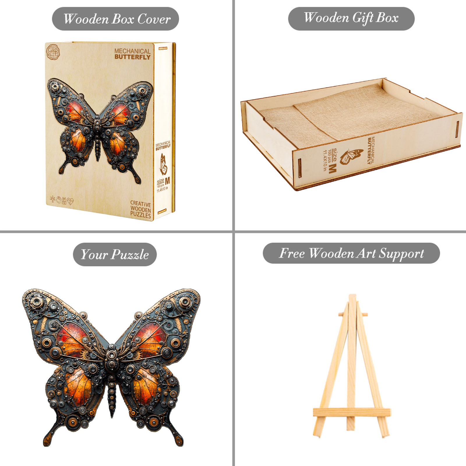 Wooden Jigsaw Puzzle – Mechanical butterfly - Image 5