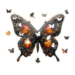 Alternative view of Wooden Jigsaw Puzzle – Mechanical butterfly