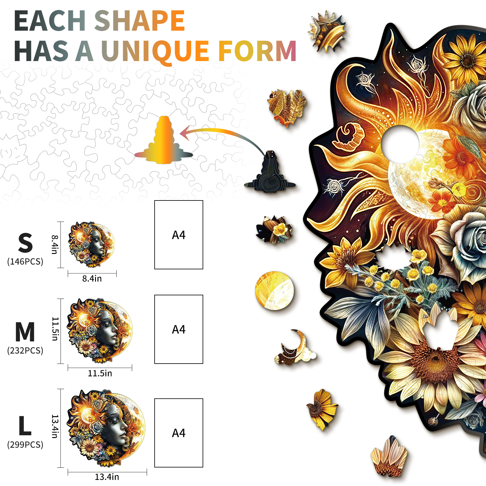 Wooden Jigsaw Puzzle –Moon Goddess - Image 5