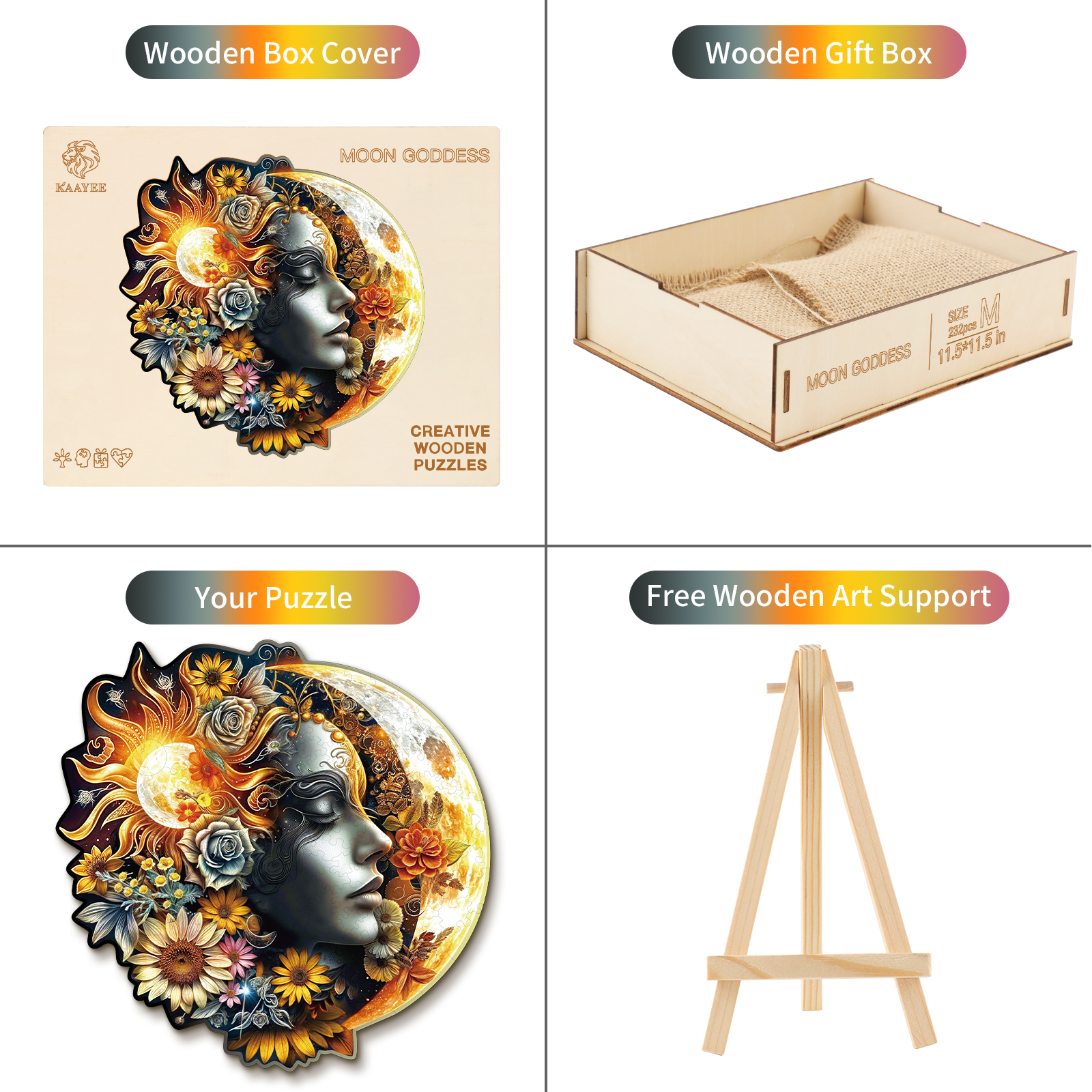 Wooden Jigsaw Puzzle –Moon Goddess - Image 3