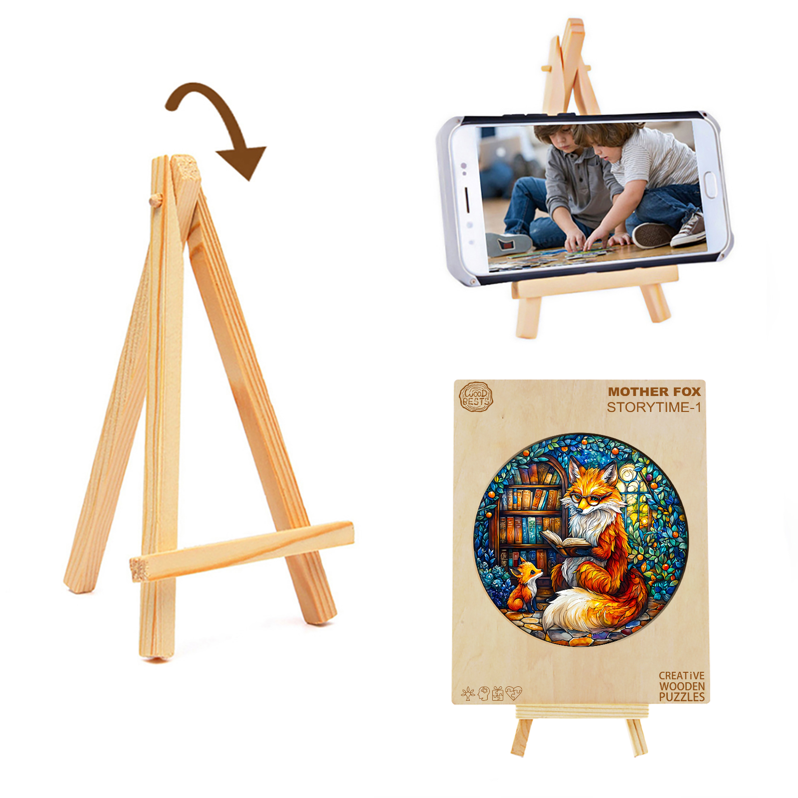 Wooden Jigsaw Puzzle – Mother Fox Storytime-1 - Image 4