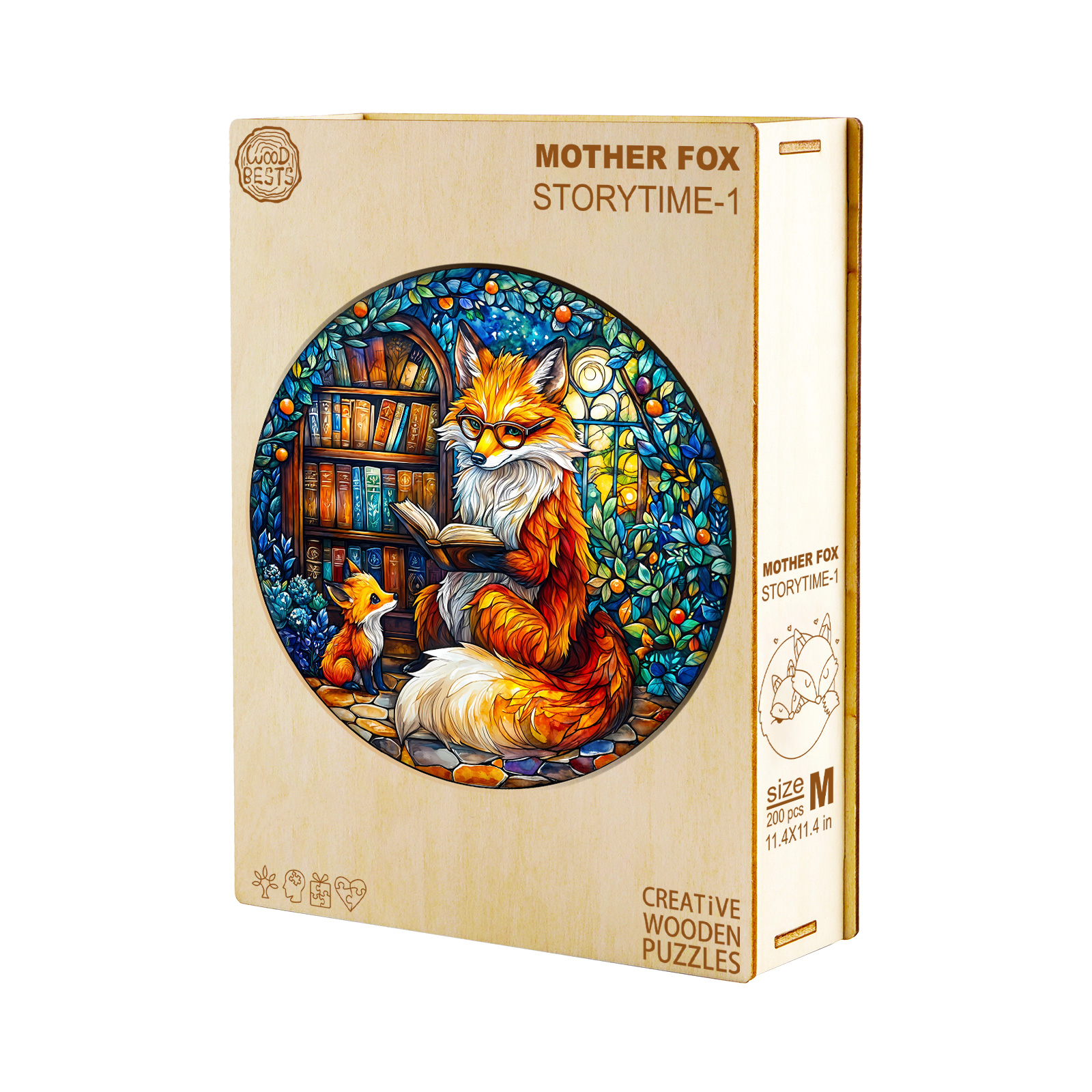 Wooden Jigsaw Puzzle – Mother Fox Storytime-1 - Image 3