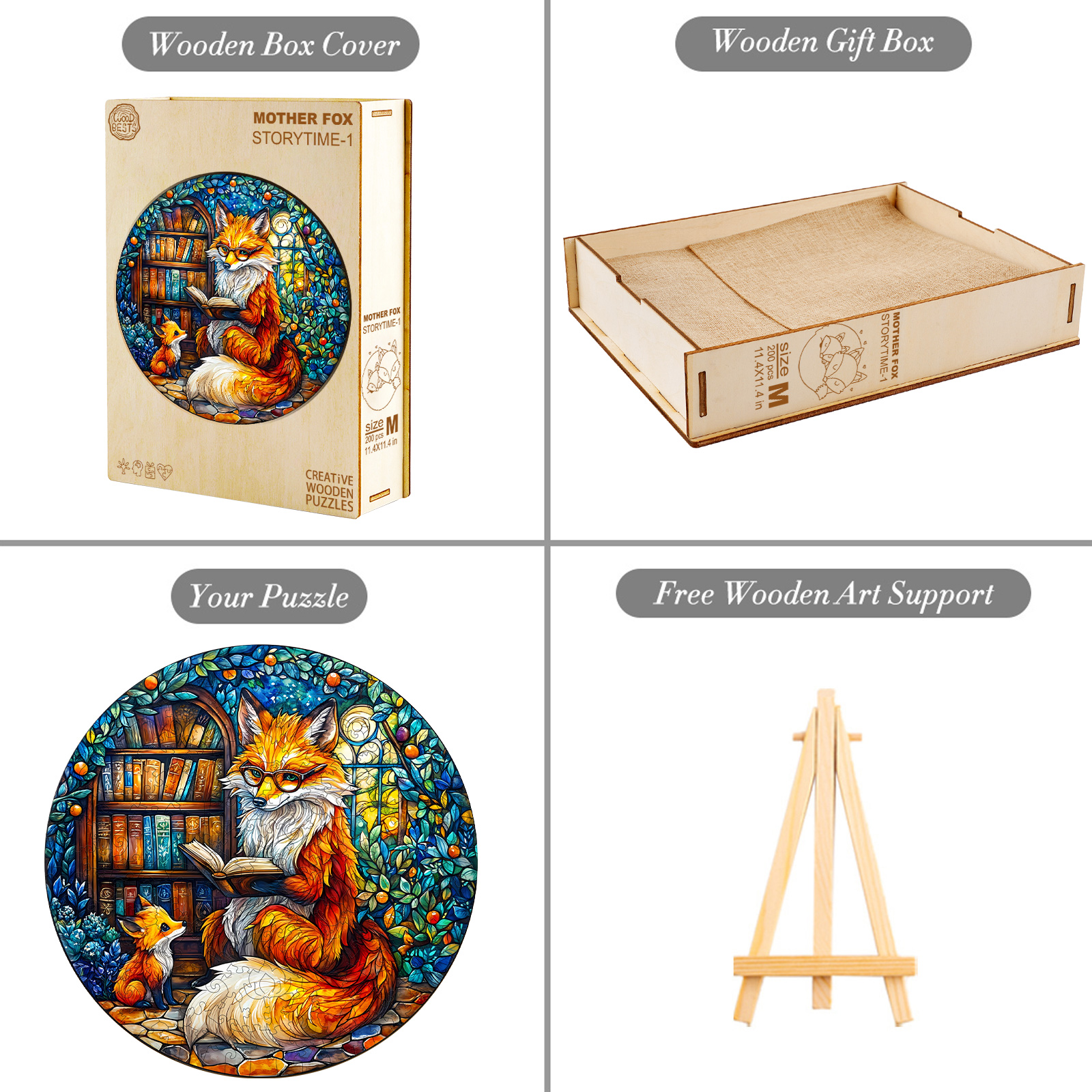 Wooden Jigsaw Puzzle – Mother Fox Storytime-1 - Image 5