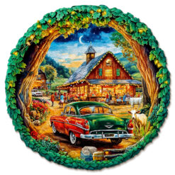 Wooden Jigsaw Puzzle – Nightlife car