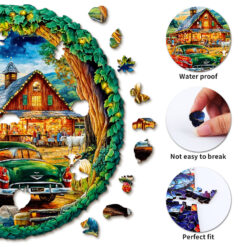 Alternative view of Wooden Jigsaw Puzzle – Nightlife car