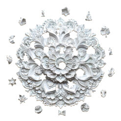 Alternative view of Wooden Jigsaw Puzzle – paper mandala-2