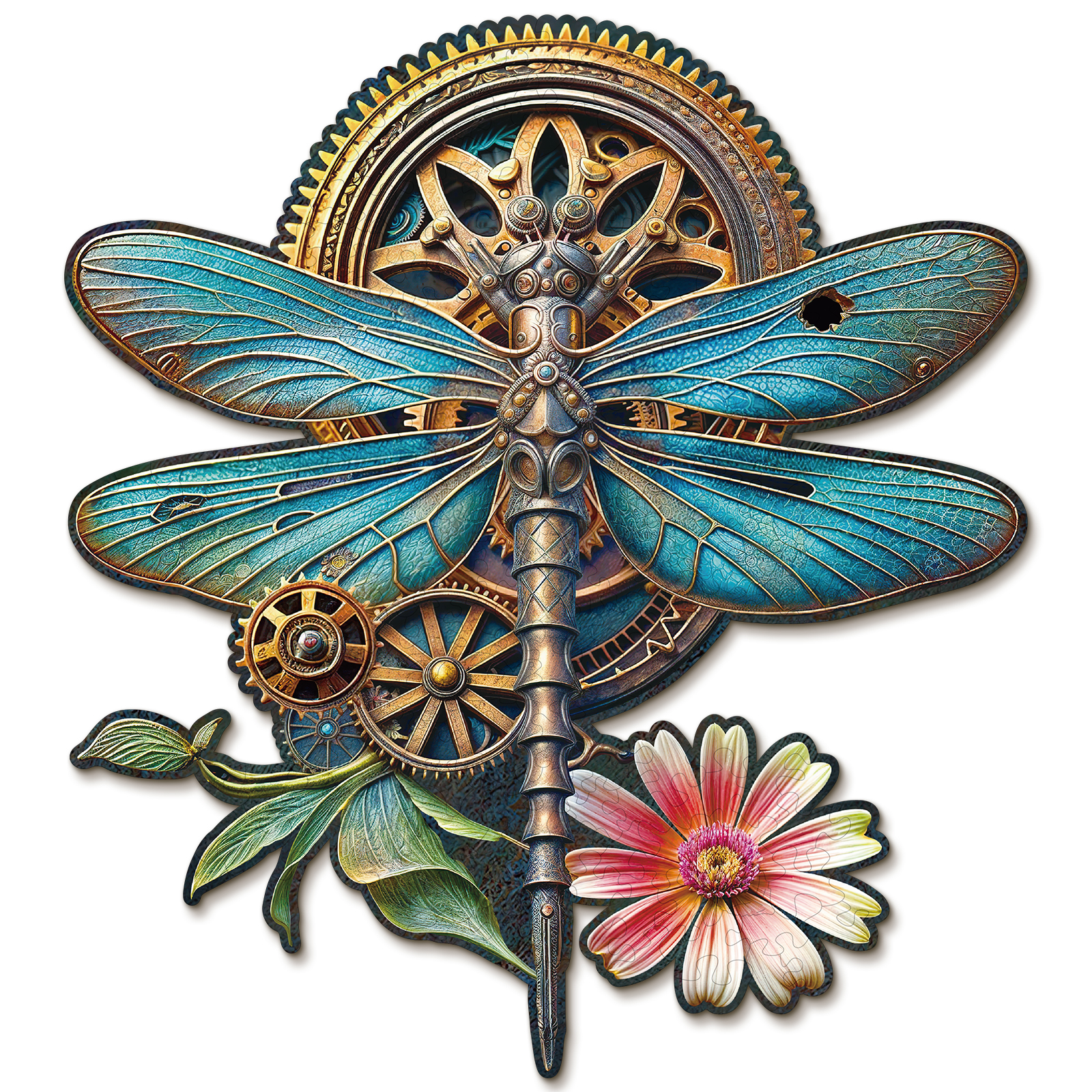Wooden Jigsaw Puzzle – Retro Mechanical dragonfly