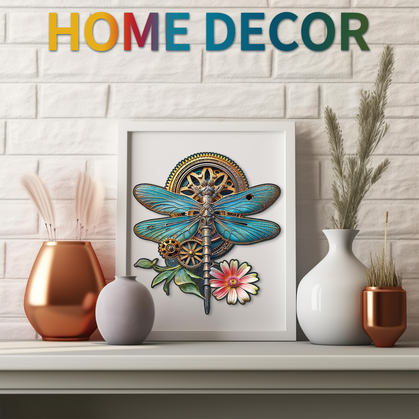 Wooden Jigsaw Puzzle – Retro Mechanical dragonfly - Image 6