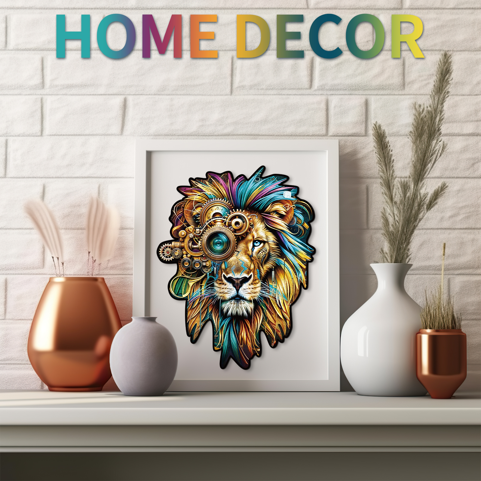 Wooden Jigsaw Puzzle –Retro Mechanical Lion - Image 7