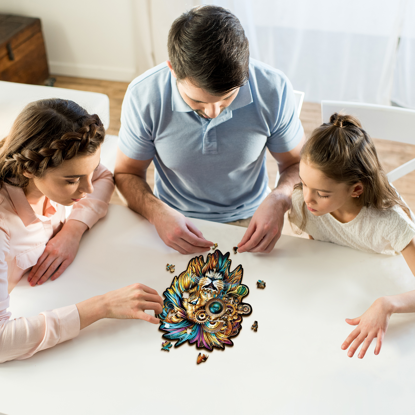 Wooden Jigsaw Puzzle –Retro Mechanical Lion - Image 6