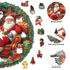 Alternative view of Wooden Jigsaw Puzzle – Santa Claus