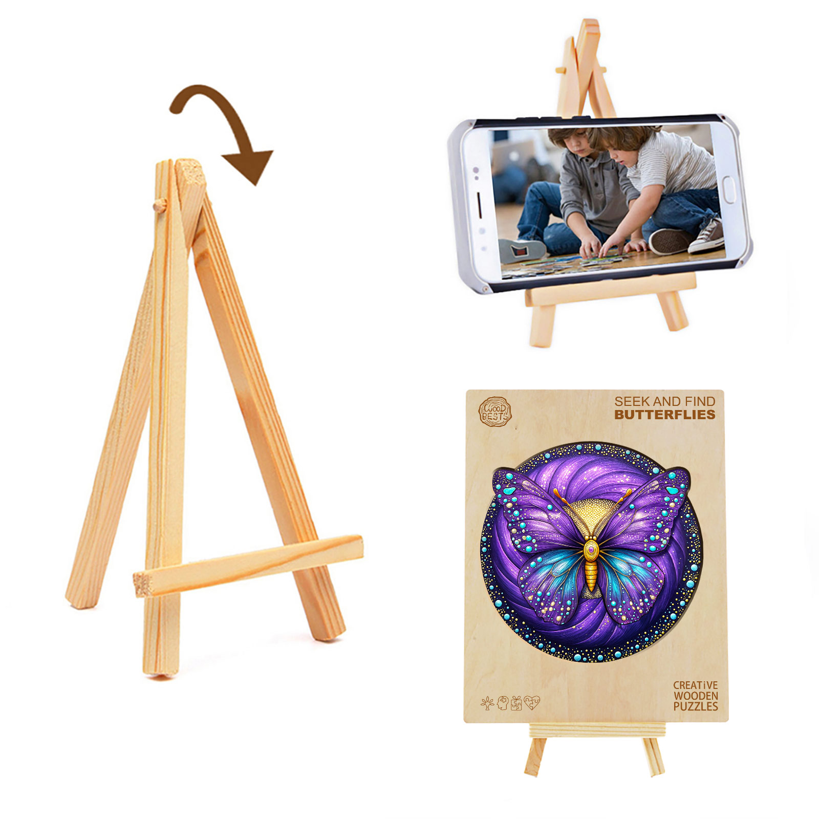 Wooden Jigsaw Puzzle – Seek and Find Butterflies - Image 6