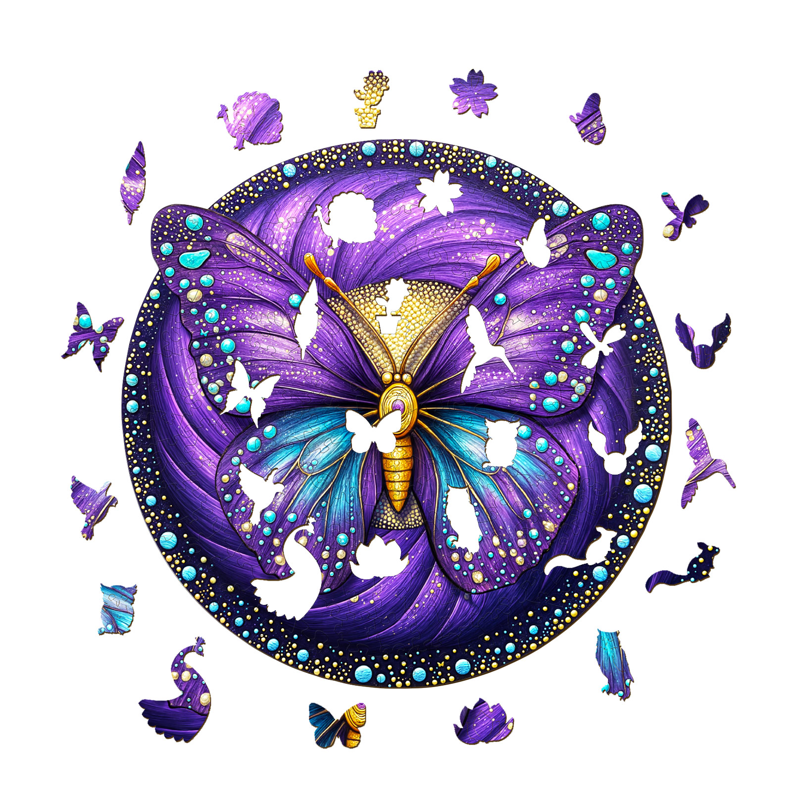 Wooden Jigsaw Puzzle – Seek and Find Butterflies - Image 2