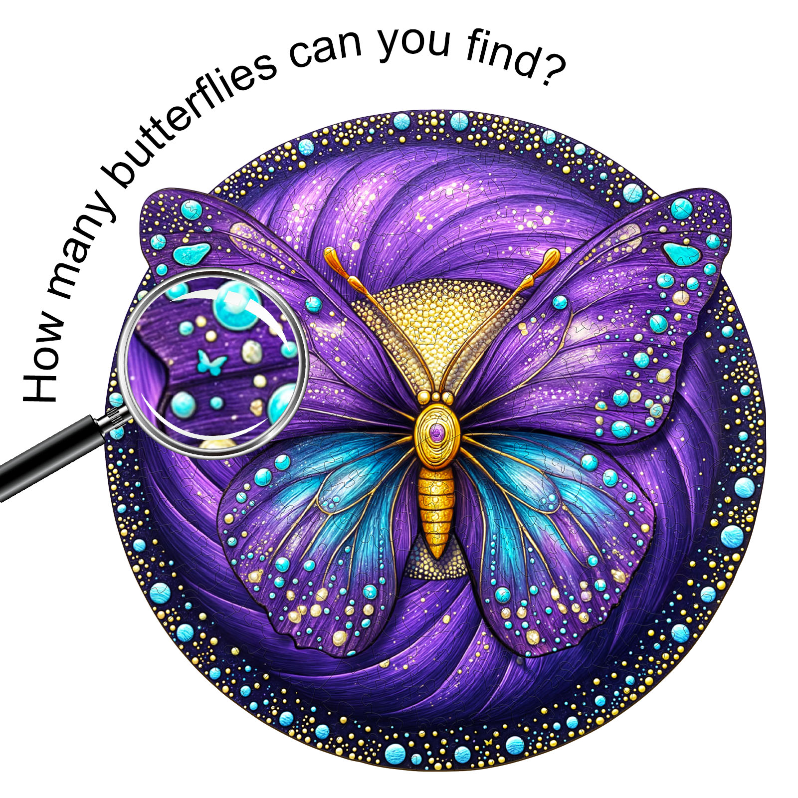 Wooden Jigsaw Puzzle – Seek and Find Butterflies - Image 3