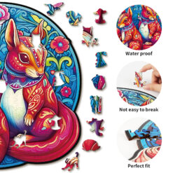 Alternative view of Wooden Jigsaw Puzzle – Squirrel Friends