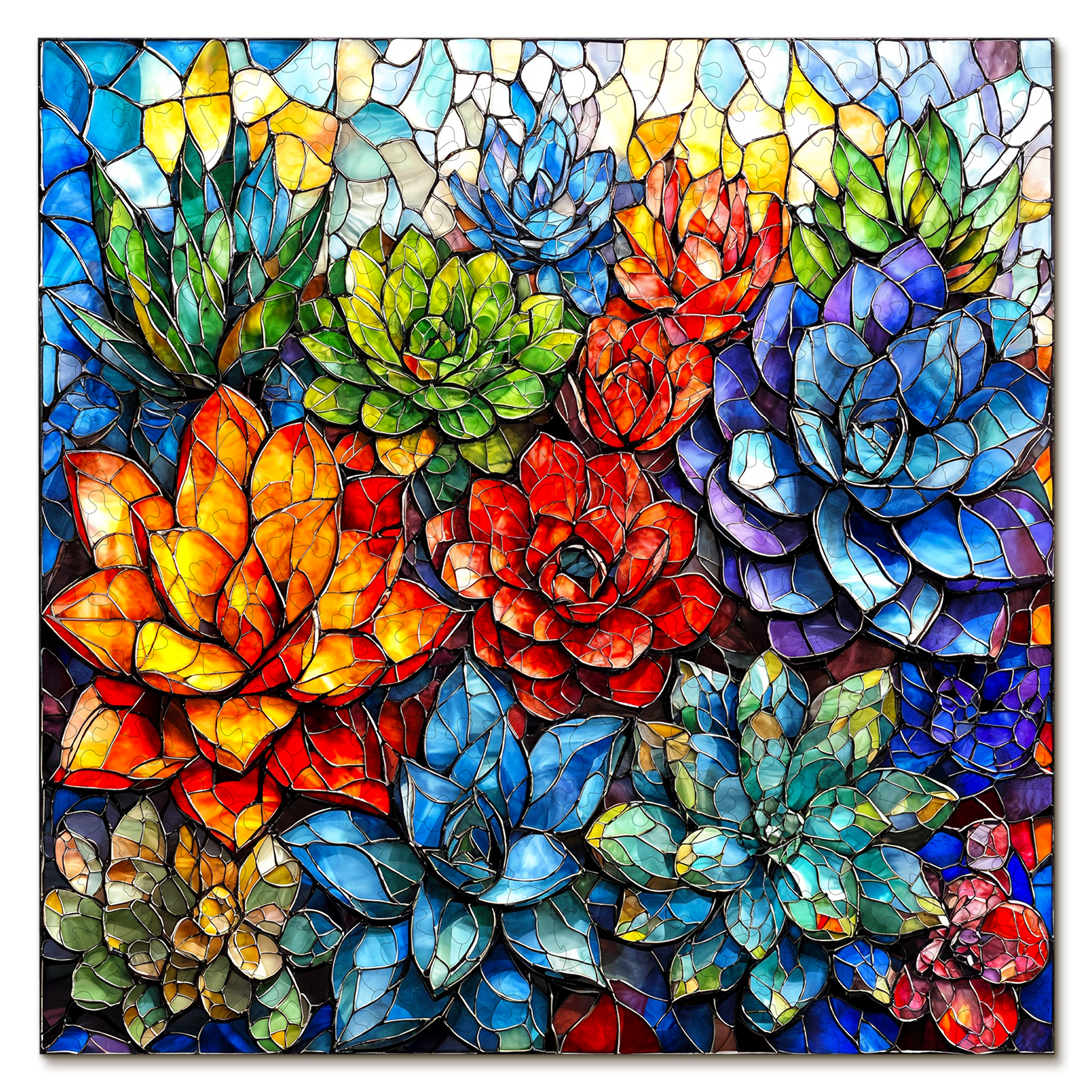 Wooden Jigsaw Puzzle – succulents