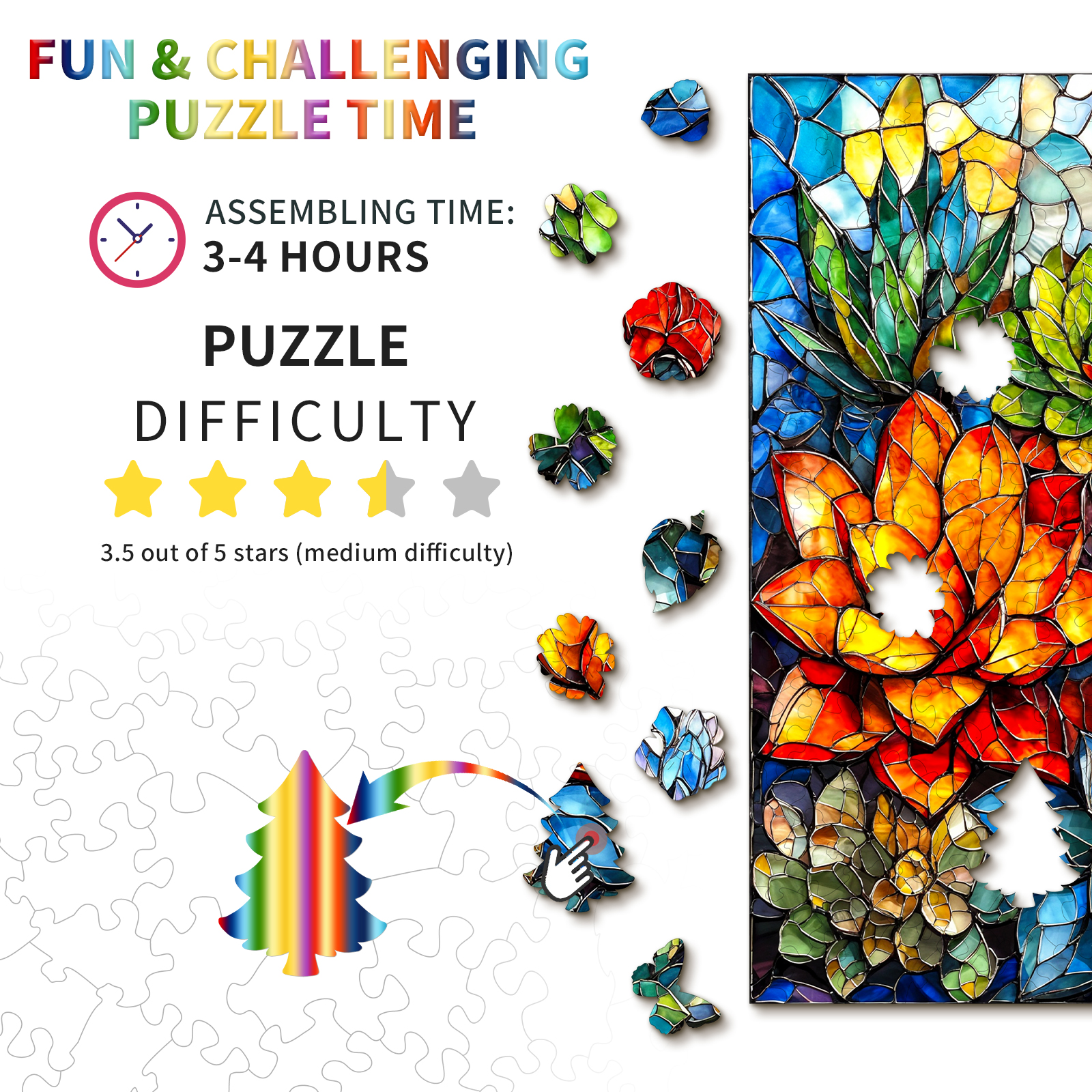 Wooden Jigsaw Puzzle – succulents - Image 4