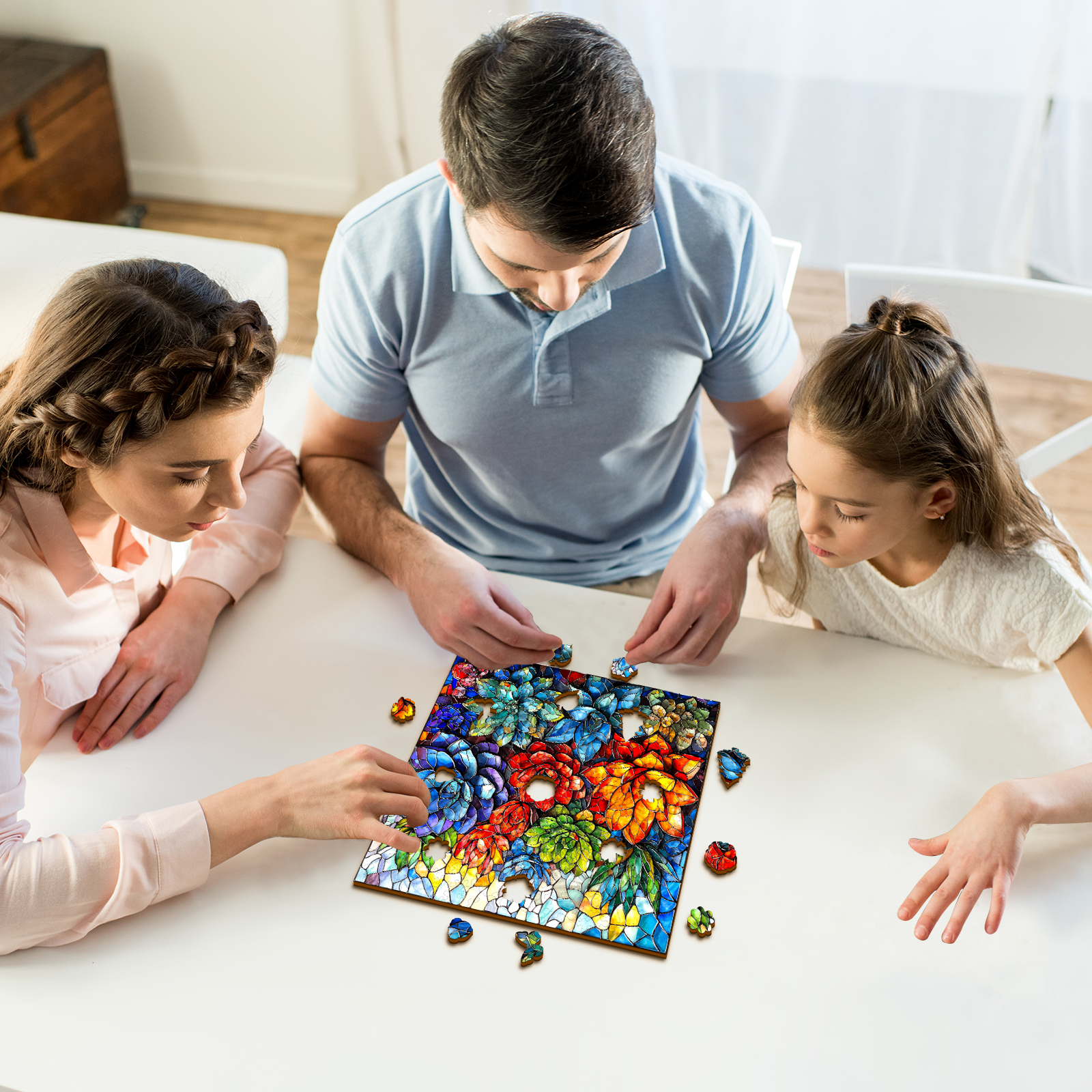 Wooden Jigsaw Puzzle – succulents - Image 6