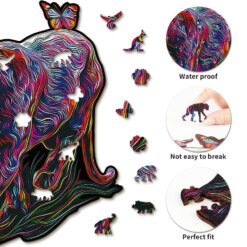 Alternative view of Wooden Jigsaw Puzzle – The Dazzing Panther