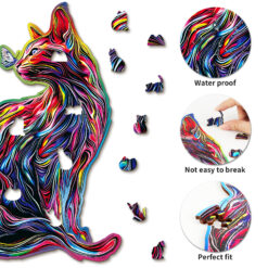 Alternative view of Wooden Jigsaw Puzzle – The Dazzing  Parent-Child Cat
