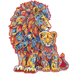 Wooden Jigsaw Puzzle – Warm Parent-Child Lion