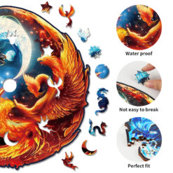 Alternative view of Wooden Jigsaw Puzzle – Yinyang Dragon and Phoenix