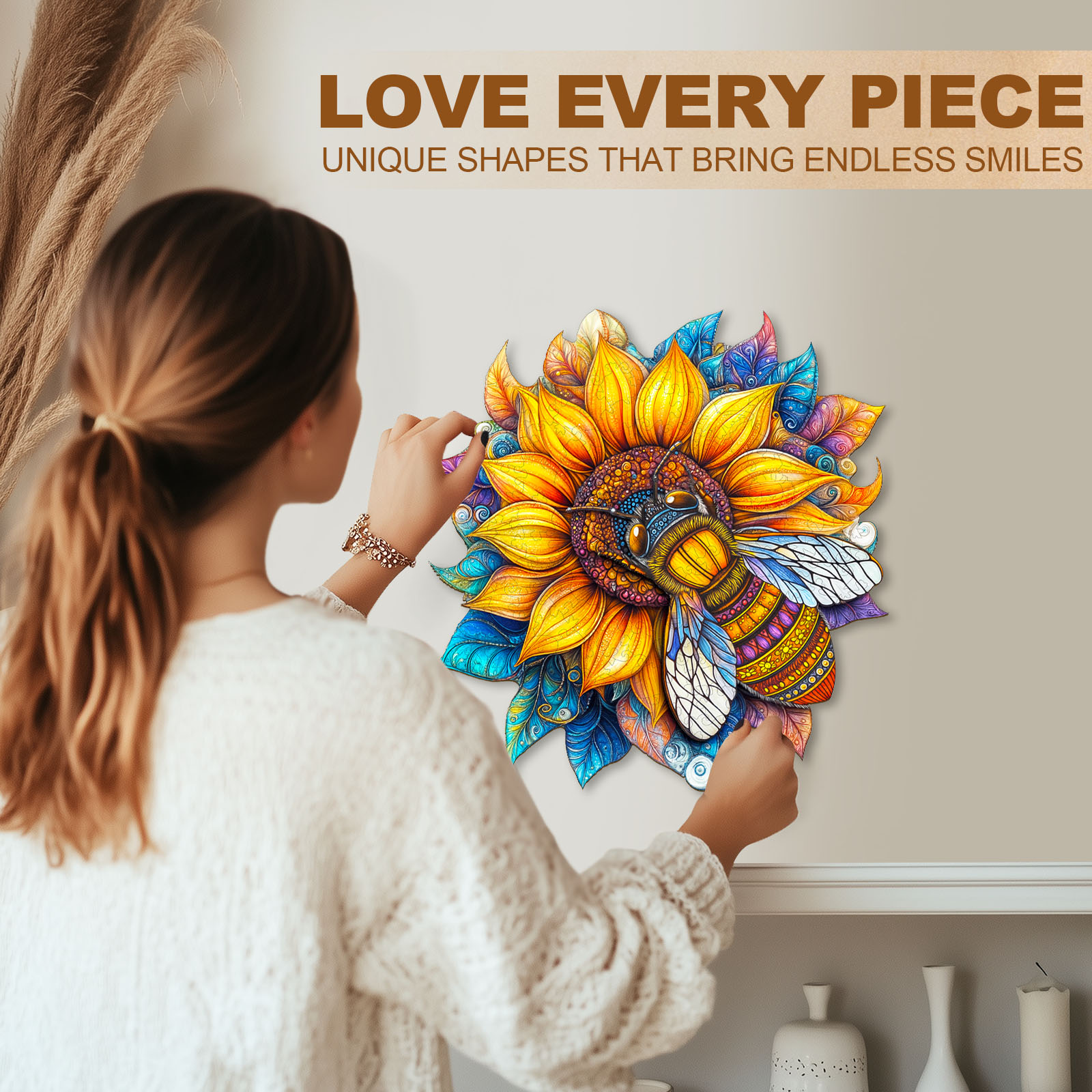 Wooden Jigsaw Puzzle –Bee in Bloom - Image 9