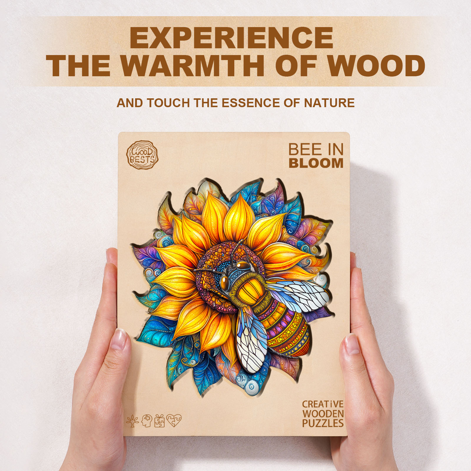 Wooden Jigsaw Puzzle –Bee in Bloom - Image 6