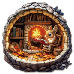 Wooden Jigsaw Puzzle – Bunny in the Booklight