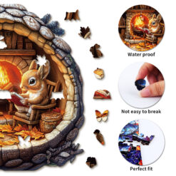 Alternative view of Wooden Jigsaw Puzzle – Bunny in the Booklight