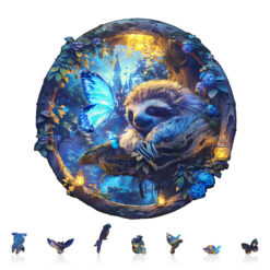 Alternative view of Wooden Jigsaw Puzzle – Butterfly and Sloth-2