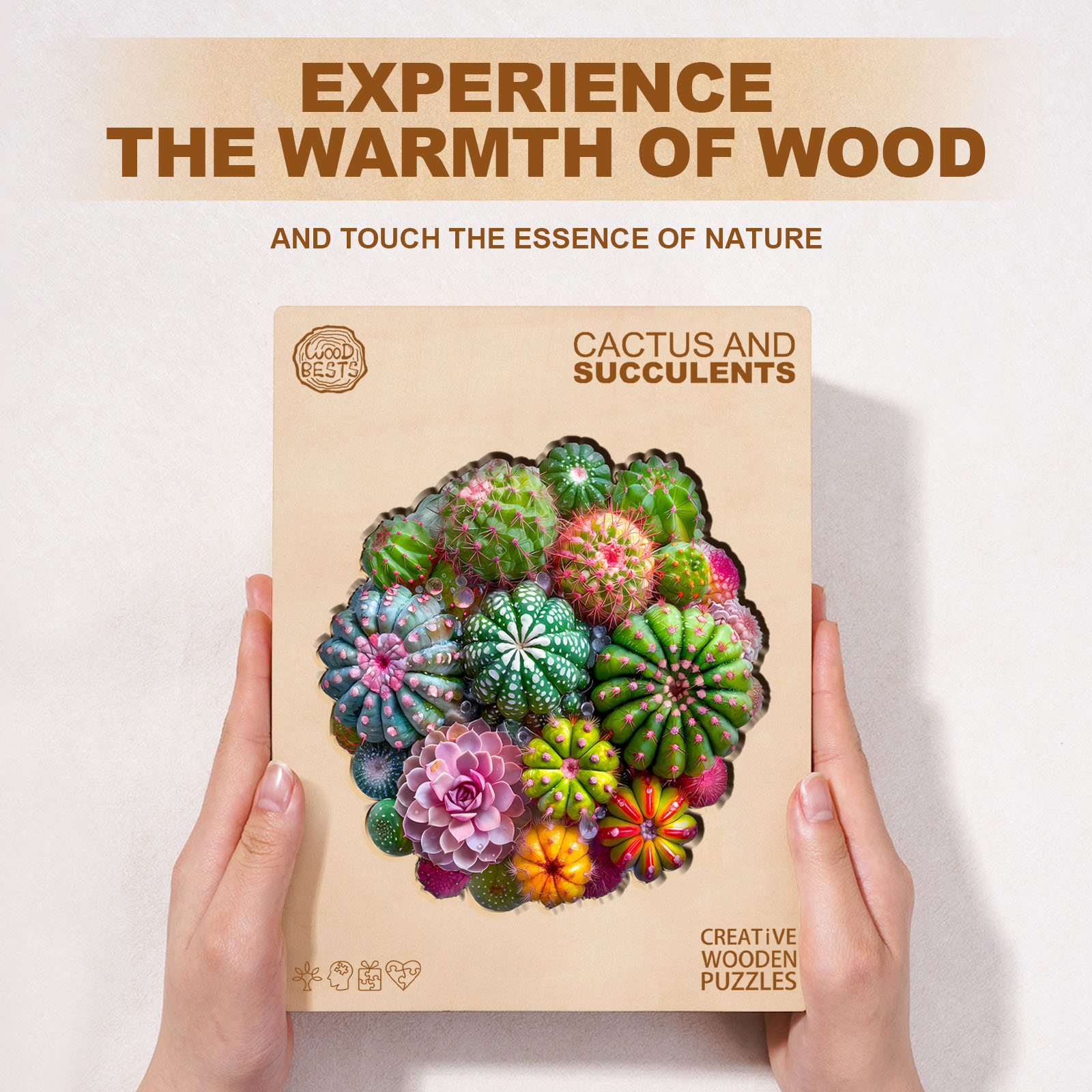 Wooden Jigsaw Puzzle – Cactus and Succulents - Image 6