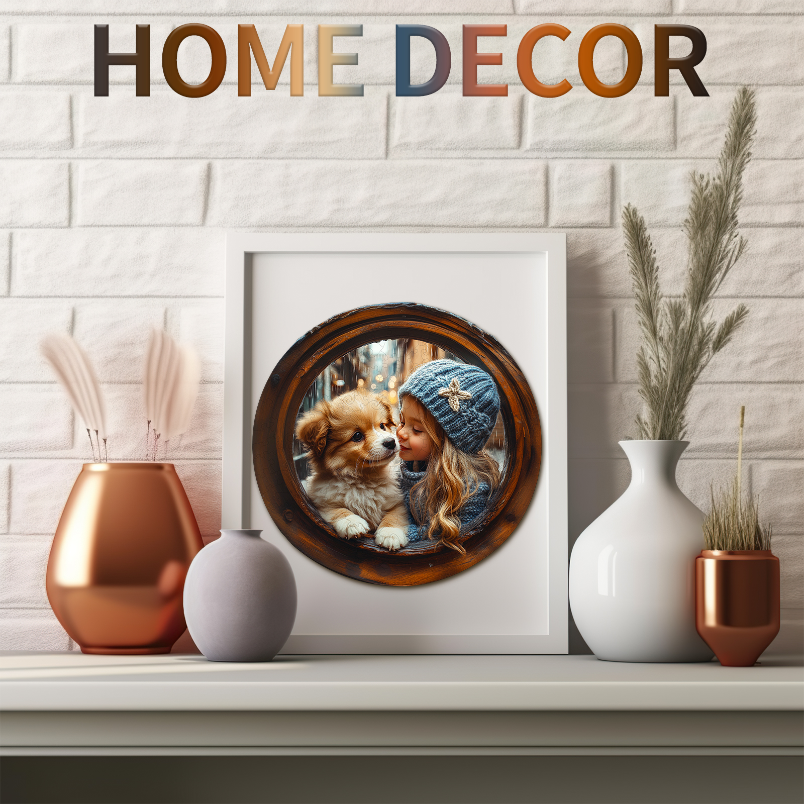 Wooden Jigsaw Puzzle – dog and child - Image 8