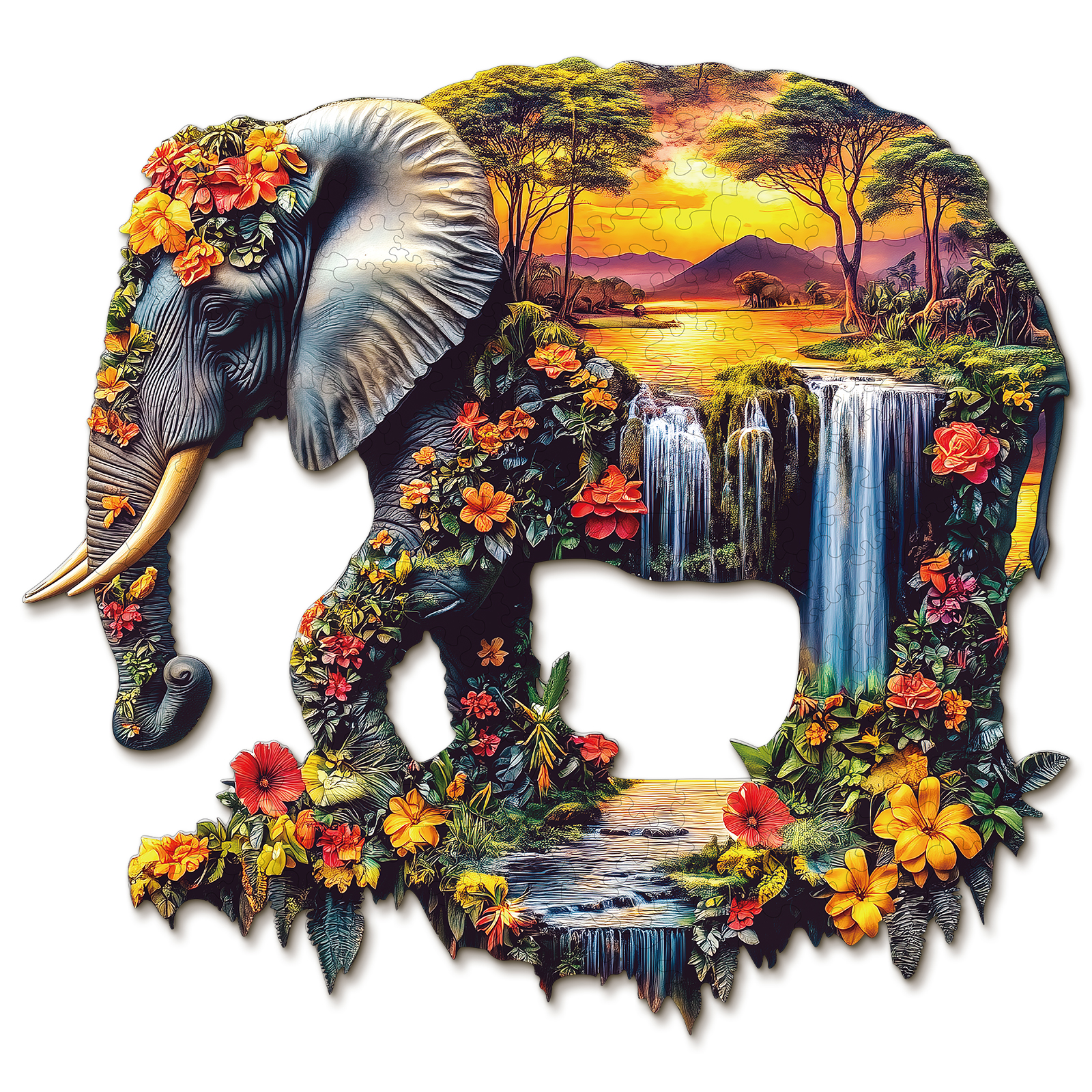 Wooden Jigsaw Puzzle – Elephant Eden