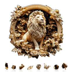Alternative view of Wooden Jigsaw Puzzle – Forest lion
