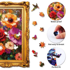 Alternative view of Wooden Jigsaw Puzzle – Gorgeous Decorative Blooms