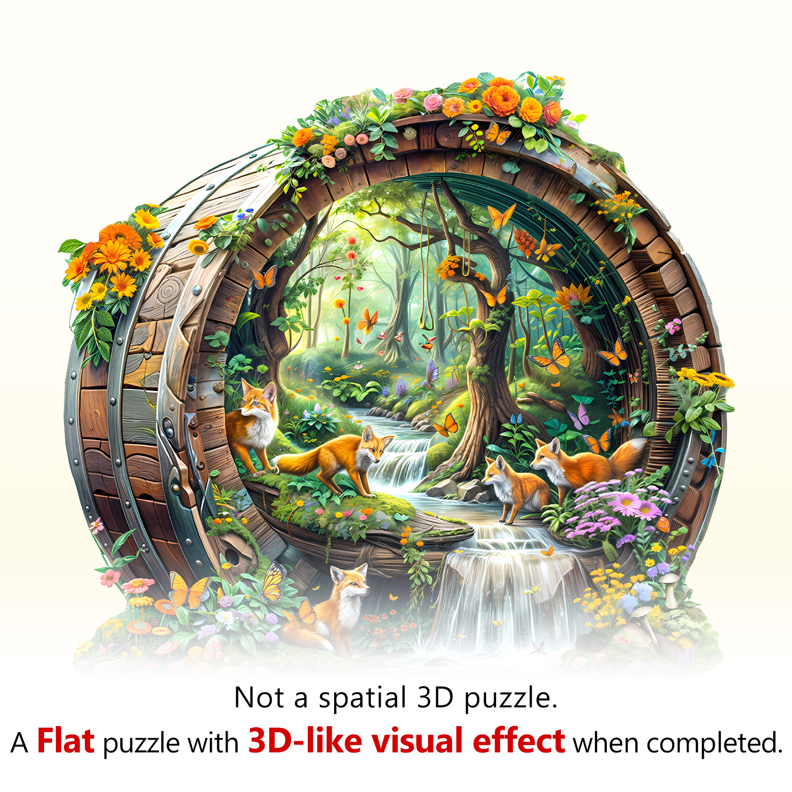 Wooden Jigsaw Puzzle – Happy foxes-1 - Image 3