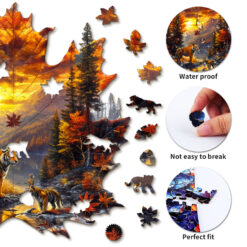 Alternative view of Wooden Jigsaw Puzzle – Maple Leaf Tiger